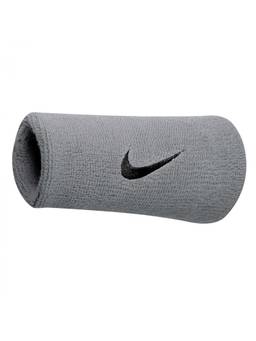 Nike - Grey SWOOSH DOUBLEWIDE WRISTBANDS 2 PK