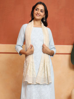 Fabindia - Natural Cotton Blend Chikankari Stole