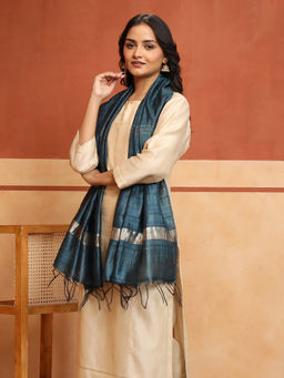 Fabindia - Blue Silk Blend Stole