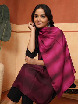 Fabindia - Magenta Silk Printed Stole