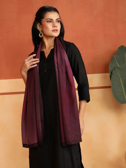 Fabindia - Wine Silk Printed Stole