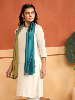Fabindia - Lime Silk Printed Stole