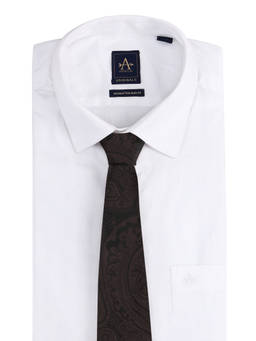Arrow - Mens Paisley Patterned Tie Brown