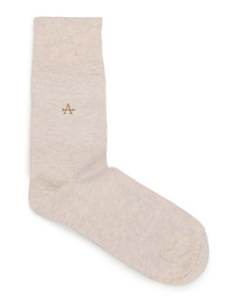 Arrow - Mens Patterned Knit Mid-Calf Socks Off White