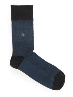 Arrow - Mens Geometric Patterned Knit Mid-Calf Socks Blue