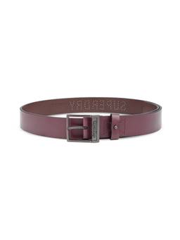 Superdry - Leather Belt Soul Drop - Maroon