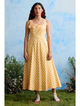 Okhai - Yellow Buttercup Sleeveless Yellow Handloom Dress