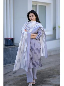 Gahan - Womens Viscose Rayon Straight Printed Kurta with Pant & Dupatta-Blue