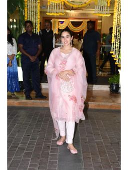 Gahan - Womens Viscose Rayon Straight Floral Kurta with Pant & Dupatta-Pink