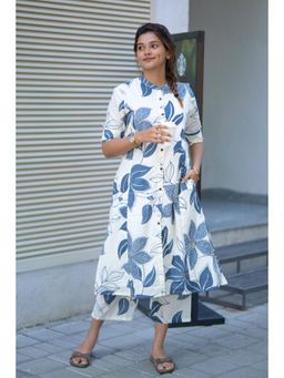 Gahan - Womens Viscose Rayon Straight Floral Kurta with Pant -Blue