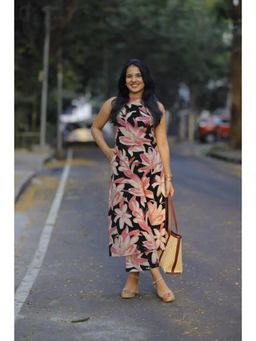 Gahan - Womens Viscose Rayon Straight Floral Kurta with Palazzo-Peach