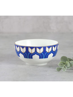 India Circus by Krsnaa Mehta - White Botanical Elegance Katori Bowl