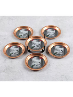 India Circus by Krsnaa Mehta - Multi-Color Royal Hues Coasters with Stand (Pack Of 6)