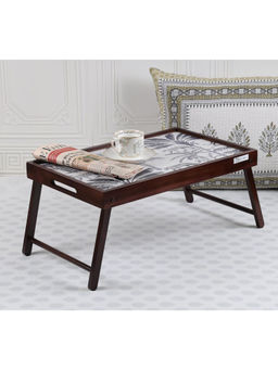 India Circus by Krsnaa Mehta - White Grayscale Safari Breakfast Tray with Stand