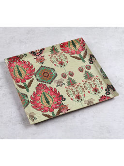 India Circus by Krsnaa Mehta - Beige Mystifying Dazzle Steel Platter