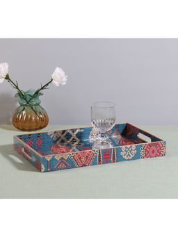 India Circus by Krsnaa Mehta - Blue Enchanting Mirage Mdf Rectangle Tray