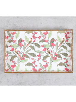 India Circus by Krsnaa Mehta - White Bird Land Paradise Mdf Rectangle Tray
