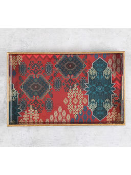 India Circus by Krsnaa Mehta - Red Heritage Haven Mdf Rectangle Tray