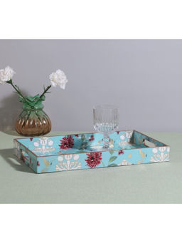 India Circus by Krsnaa Mehta - Blue Zinnian Jazz Mdf Rectangle Tray