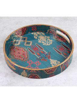India Circus by Krsnaa Mehta - Blue Enchanting Mirage Mdf Round Tray