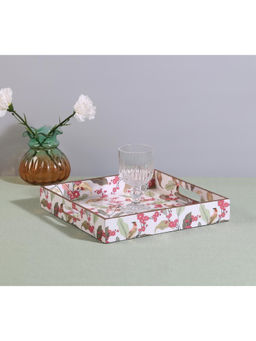 India Circus by Krsnaa Mehta - White Bird Land Paradise Mdf Square Tray (S)