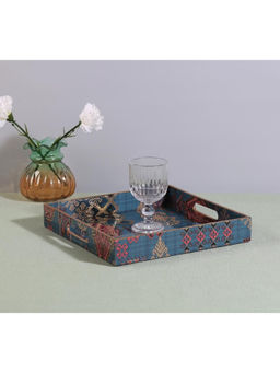 India Circus by Krsnaa Mehta - Blue Heritage Haven Mdf Square Tray