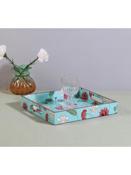 India Circus by Krsnaa Mehta - Blue Zinnian Jazz Mdf Square Tray
