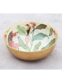 India Circus by Krsnaa Mehta - Beige Bird Land Paradise Steel Salad Bowl