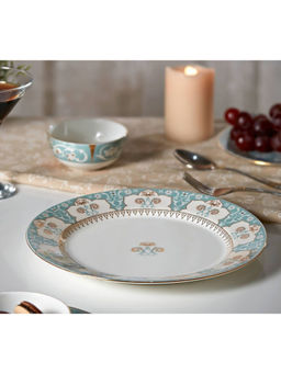 India Circus by Krsnaa Mehta - White Regal Romance Dinner Plate