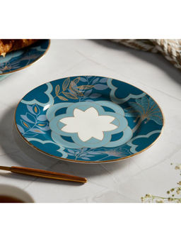 India Circus by Krsnaa Mehta - Blue Oceanic Opulence Quarter Plate