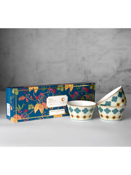 India Circus by Krsnaa Mehta - Grandeur White Nikko Bowls (Pack Of 3)