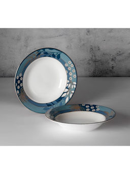 India Circus by Krsnaa Mehta - White Oceanic Opulence Pasta Plates (Pack Of 2)