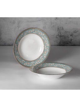India Circus by Krsnaa Mehta - White Regal Romance Pasta Plates (Pack Of 2)