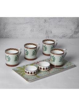 India Circus by Krsnaa Mehta - Grandeur Greens Snack Platter & Coffee Mug Set