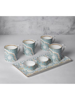 India Circus by Krsnaa Mehta - Blue Regal Romance Snack Platter & Coffee Mug Set
