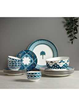 India Circus by Krsnaa Mehta - 20 Piece Blue Oceanic Opulence Dinner Set