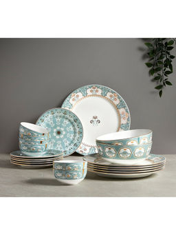 India Circus by Krsnaa Mehta - 20 Piece Blue Regal Romance Dinner Set