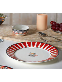 India Circus by Krsnaa Mehta - White Onyx Elegance Dinner Plate