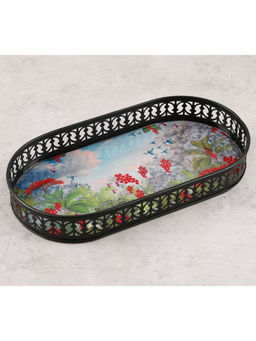 India Circus by Krsnaa Mehta - Multi-Color Tropical View Rectangle Iron Tray (S)