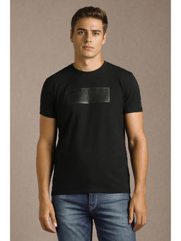 Louis Philippe - Men Black Slim Fit Crew Neck T-shirt