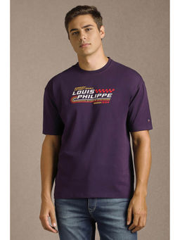 Louis Philippe - Men Purple Regular Fit Crew Neck T-shirt