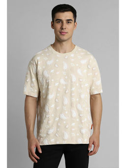 Simon Carter - Men Beige Printed Relaxed Fit T-shirt