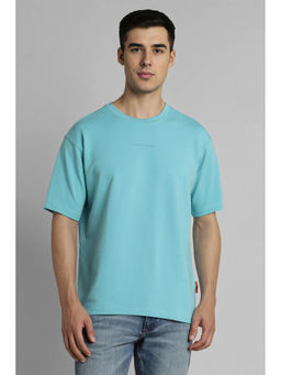 Simon Carter - Men Blue Solid Relaxed Fit T-shirt