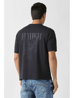 Van Heusen - Men Black Graphic Print Crew Neck T-shirt