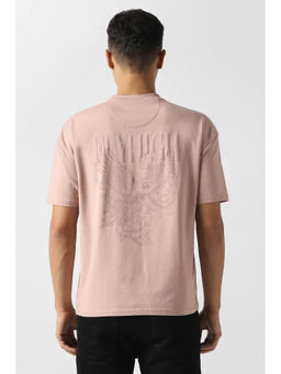 Van Heusen - Men Pink Graphic Print Crew Neck T-shirt