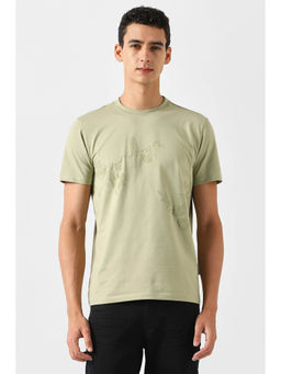 Van Heusen - Men Olive Crew Neck Regular Fit T-shirt