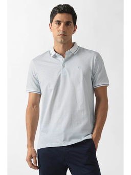 Van Heusen - Men Blue Print Polo Neck T-shirt