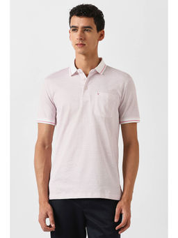 Van Heusen - Men Pink Print Polo Neck T-shirt