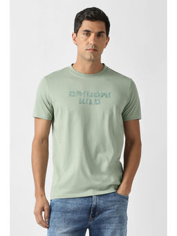 Van Heusen - Men Green Print Crew Neck T-shirt