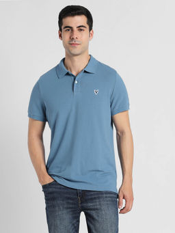 American Eagle - Men Blue Vibe Slim Fit Flex Pique Polo T-shirt
